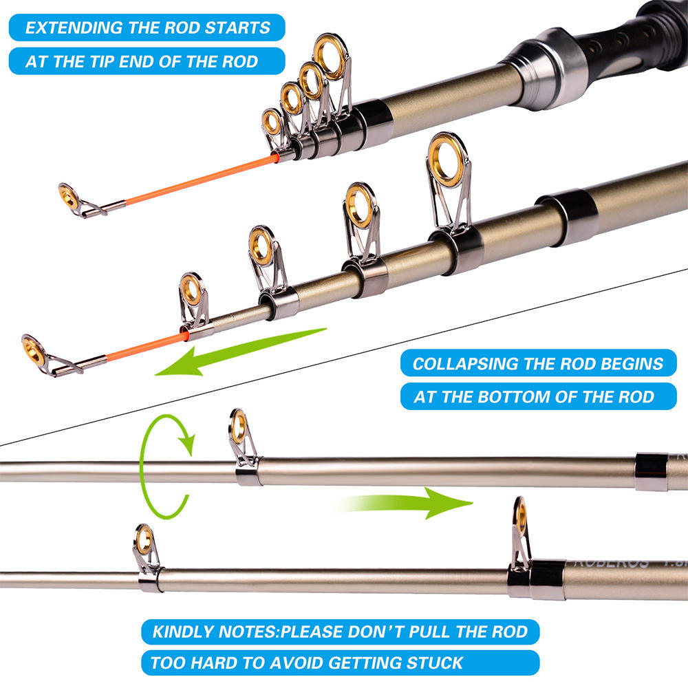釣り竿とリールのコンボセット カーボンファイバー製伸縮式ポー - Fishing Rod Telescopic のレビューと価格
